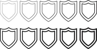 Collection of security shield icons. safety and protection vector