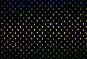 Dark yellow, orange vector pattern with symbol of cards.
