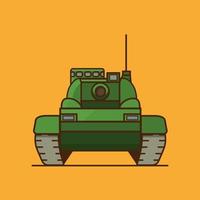 Modern military tank  front view. Flat vector.Front view.Armored weapons with a gun. vector