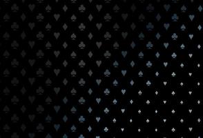 Dark blue vector texture with playing cards.