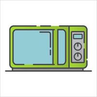 Microwave line art vector icon outline.Kitchen appliances.Isolated on a white background.Symbol for a mobile application or website.