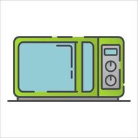 Microwave line art vector icon outline.Kitchen appliances.Isolated on a white background.Symbol for a mobile application or website.