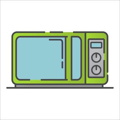 Microwave line art vector icon outline.Kitchen appliances.Isolated on a white background.Symbol for a mobile application or website.