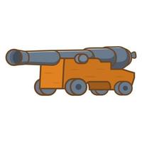 Medieval cannon icon. Artillery ancient weapon. Flat line art vector.Isolated on a white background. vector