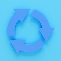 Recycle arrow 3d render.3d Arrows in circle with shadow isolated on colour background photo