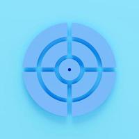 3d target icon redner, isolated on blue colour backgorund. Succes concept photo