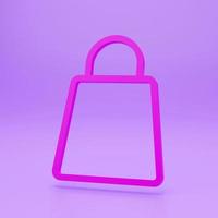 A small colour bag for storing things with a rope tied on a colour background. 3D render of a bag icon photo