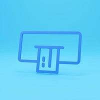 Atm machine isolated on colour background. 3D render of ATM flat icon photo