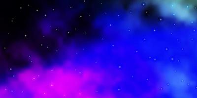 plantilla de vector multicolor oscuro con estrellas de neón.