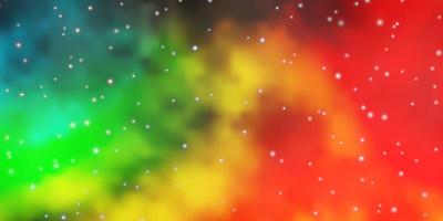 Dark Multicolor vector background with small and big stars.