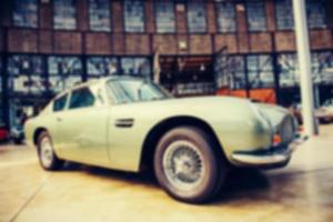 classic car. Natural blurred background. Soft light effect photo