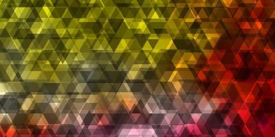 Light Pink, Yellow vector background with lines, triangles.