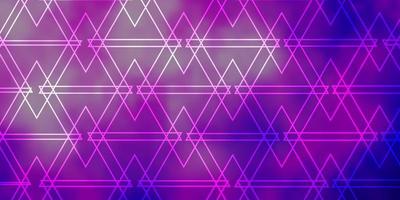 Light Purple vector backdrop with lines, triangles.