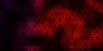 Dark Red vector backdrop with lines, triangles.