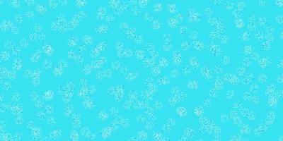 Light blue, yellow vector doodle pattern with flowers.