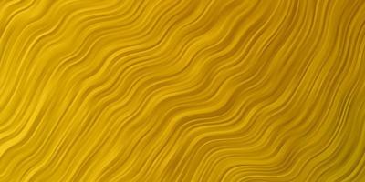 Dark Yellow vector background with curved lines.