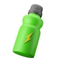 electrolitos energía deporte suplemento bebida botella 3d renderizado icono ilustración gimnasio entrenamiento fitness tema foto