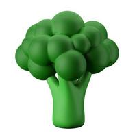 brócoli verde orgánico natural vegetal comida vegana representación 3d icono ilustración dieta saludable tema de fitness foto