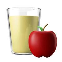 jugo de batido de frutas de manzana bebida nutritiva representación 3d icono ilustración dieta fitness tema foto