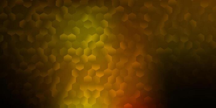 Dark green, yellow vector layout with shapes of hexagons.