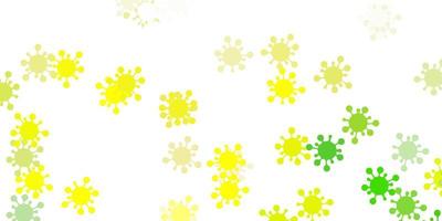 Light green, yellow vector template with flu signs.