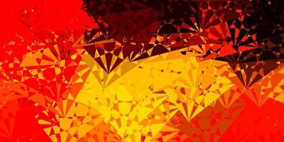 Dark Orange vector texture with memphis shapes.