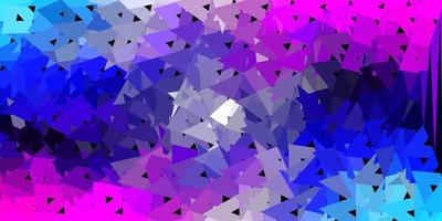 Dark pink, blue vector triangle mosaic template.