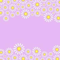 Lilac Daisy Flower Page Border Decor vector