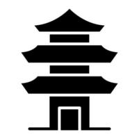 Pagoda Glyph Icon vector