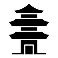 Pagoda Glyph Icon vector