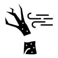 icono de línea discontinua de árbol vector