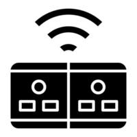 Smart Socket Line Icon vector