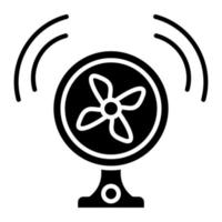 icono de línea de ventilador inteligente vector