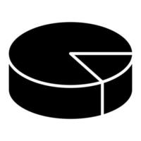 3D Pie Chart Line Icon vector