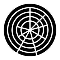 icono de línea de gráfico circular de radar vector