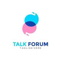 Talk Forum logo design template with splash effect arround vector