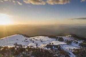 Aerial view at the mountain in winter photo