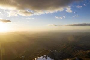 Aerial view at the mountain in winter photo