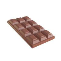 barra de chocolate. los dulces de cacao ayudan a relajarse al comer. procesamiento 3d foto