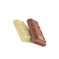 barra de chocolate. los dulces de cacao ayudan a relajarse al comer. procesamiento 3d foto