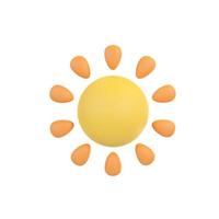 morning circle sun radiating orange light around. 3D illustration. photo