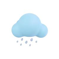 icono de pronóstico del tiempo nubes nocturnas con lluvia. ilustración 3d foto