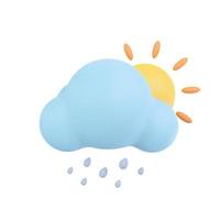 weather forecast icon Night clouds with rain. 3D illustration. photo