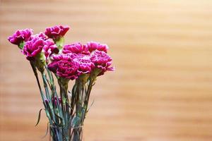 Red Gerbera or Barberton daisy flowers in white ceramic vase photo