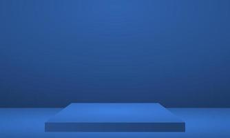 fondo semi realista azul con plantilla de vector de podio para exhibición de productos