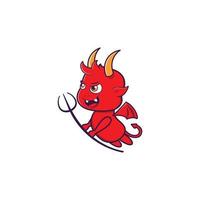 demon cute vector design, mascot character illustration design