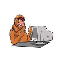 monkey programmer vector illustration design