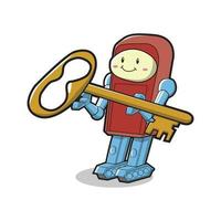 robot cute character cartoon vector illustration design