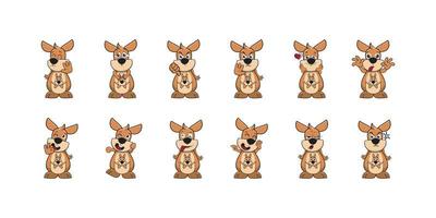 kangoroo cute vector sticker emotion cartoon design