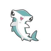 hammer head shark cute vector illustration design